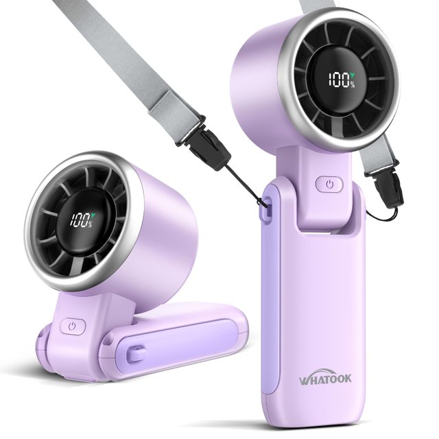 Ventilador portátil WHATOOK Handheld Mini con batería de 4000 mAh, color morado