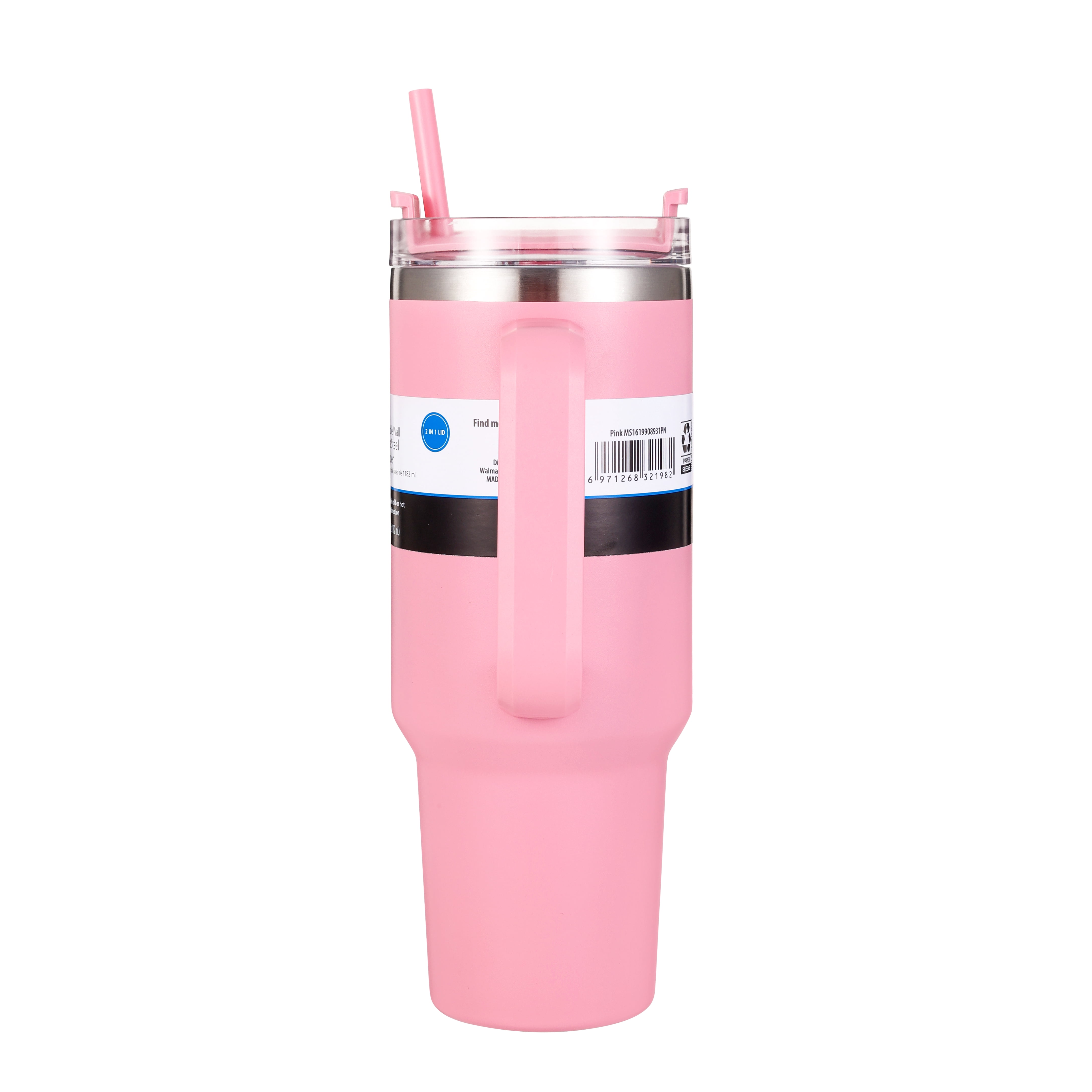 Mainstays 40 oz Pink Stainless Steel Double-Wall Insulated Tumbler