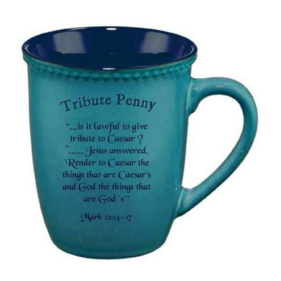 Mug-Tribute Penny (15 oz)-Teal Stoneware (#71160)