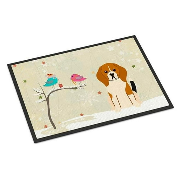 Christmas Presents Between Friends Beagle Tricolor Indoor or Outdoor Mat 24 x 0.25 x 36 in.