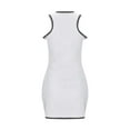 thumbnail image 4 of B91xZ Robe Tunique d'Été pour Femmes Sans Manches Col en V Robe Chandail Boutonnée Tricotée Ajustée Élégante Maxi Robes, Blanc P, 4 of 4