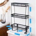 thumbnail image 2 of 3-Tier Black Over-Toilet Bathroom Storage Shelf, Sturdy Carbon Steel Construction with Anti-Rust Coating, Easy No-Drill Installation, 2 of 9