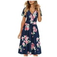 thumbnail image 1 of PENGXIANG Femmes Manches Courtes Casual Imprimé Floral Plage Maxi Robe en Vrac, 1 of 2
