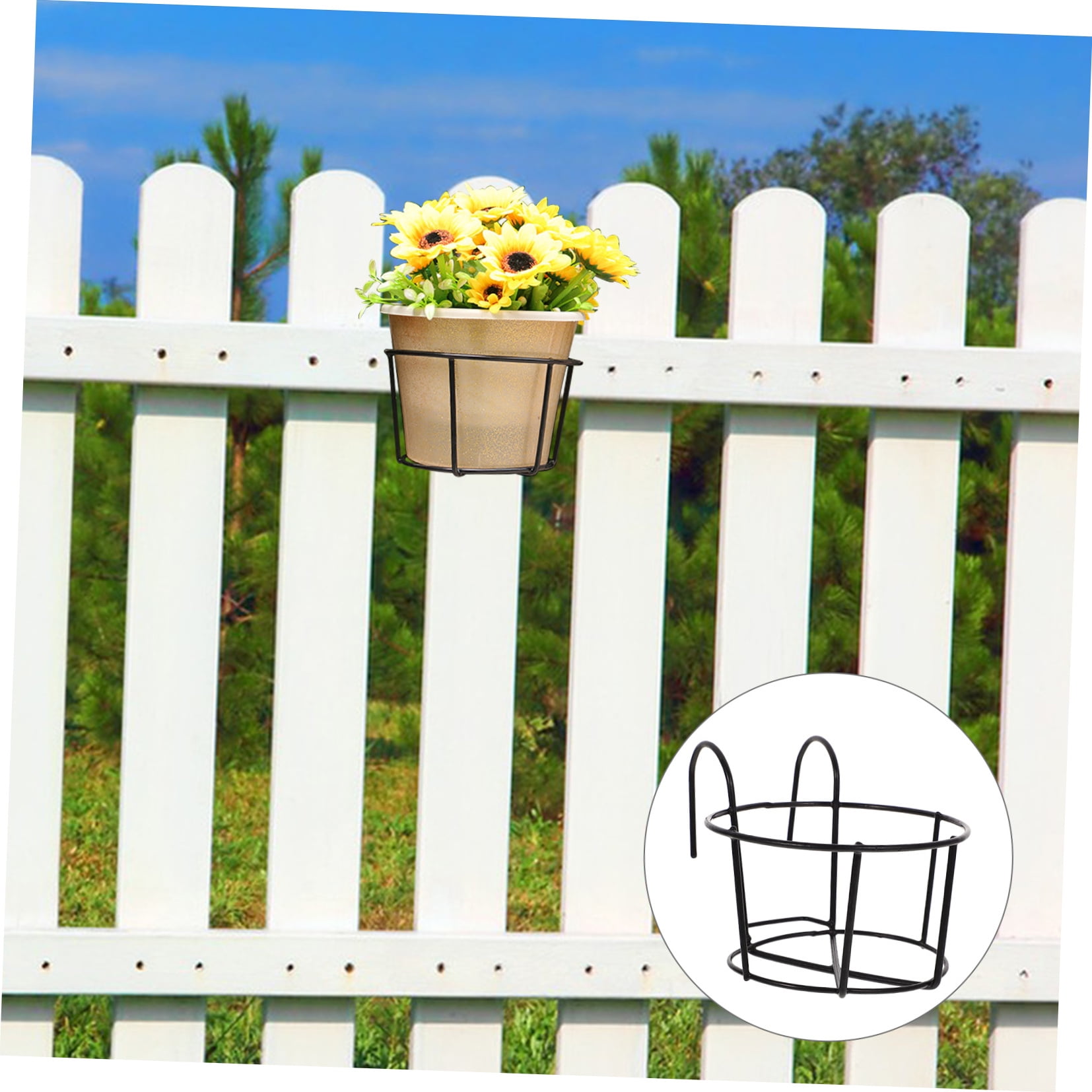Pretyzoom Fence Railing Planter Hanging Planter Pot 3pcs