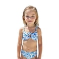 thumbnail image 4 of ibiyuan Girls Tankini Swimsuit Two Piece Adjustable Straps Bathing Suit Ruched Side Tankini for Girls Drawstring Bottoms Tropical Printed Swimwear with Cover Up Pants,4-5 Years, 4 of 6