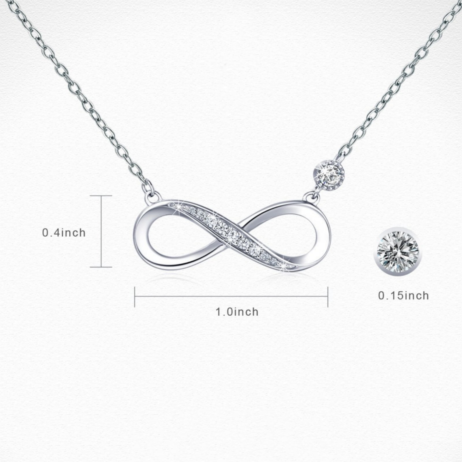 SFTING Necklace for Women Infinity Necklaces Silver 18K Plated Love Pendant Gifts for Women