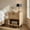 Oak, variant on Demi Bonn Boho Rattan Nightstand, Drawer & Open Shelf, Thickened Board & Non-Slip Pads, Brown
