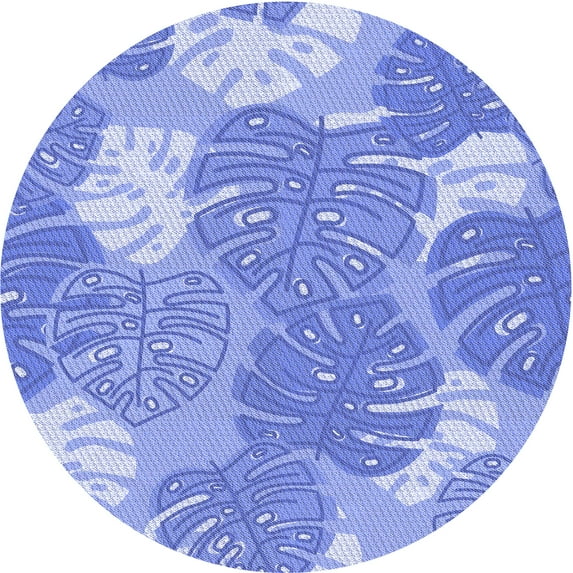 Ahgly Company Machine Washable Indoor Square Transitional Blue Ribbon Blue Area Rugs, 3' Square