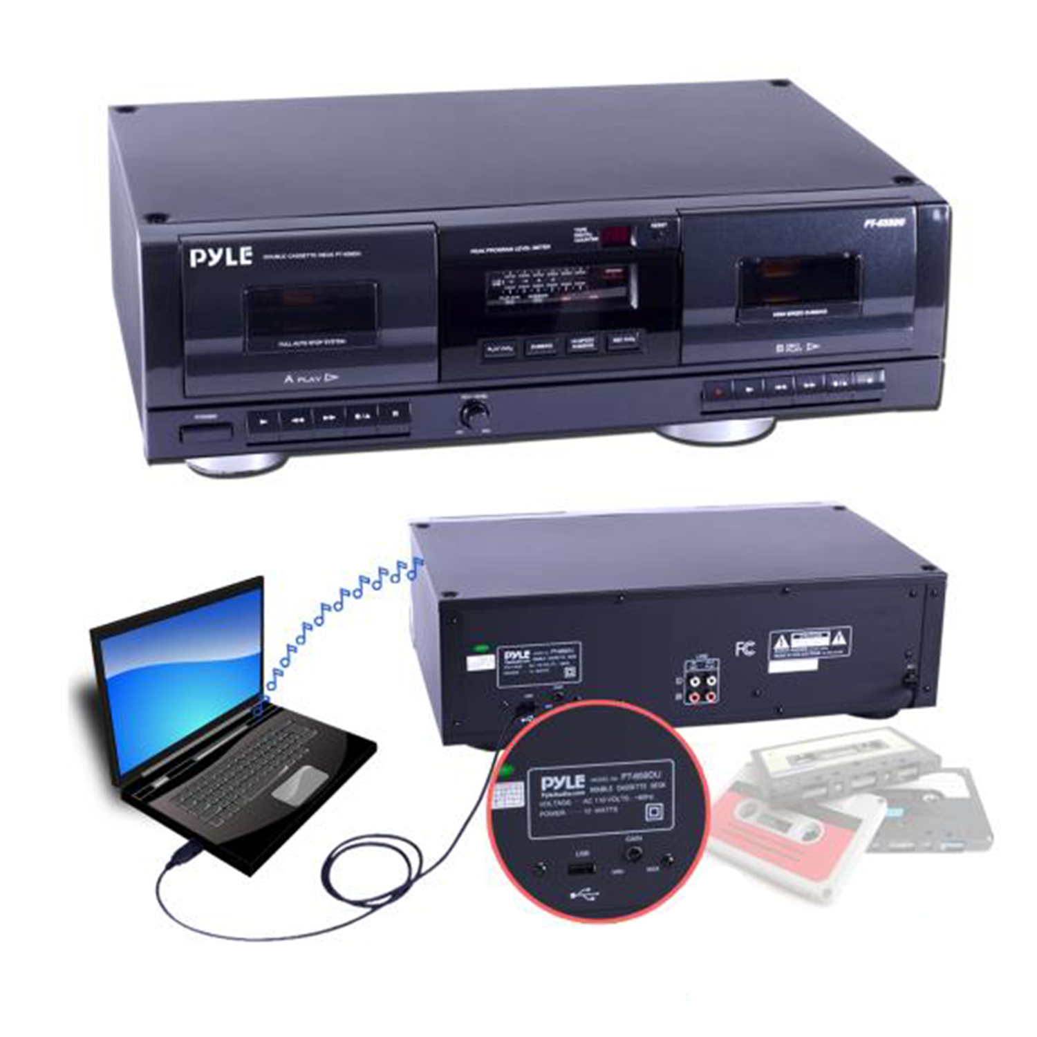 PT659DU Dual Cassette Deck - image 3 of 4