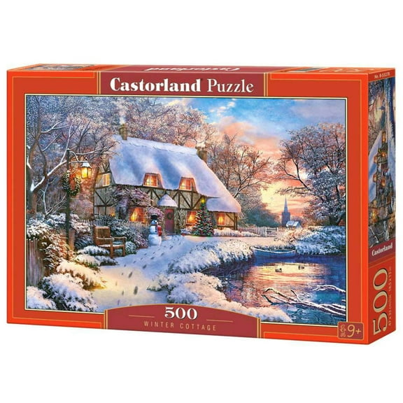 500 Piece Jigsaw Puzzle, Winter Cottage, Charming Nook, Countryside, Winter puzzle, Adult Puzzles, Castorland B-53278