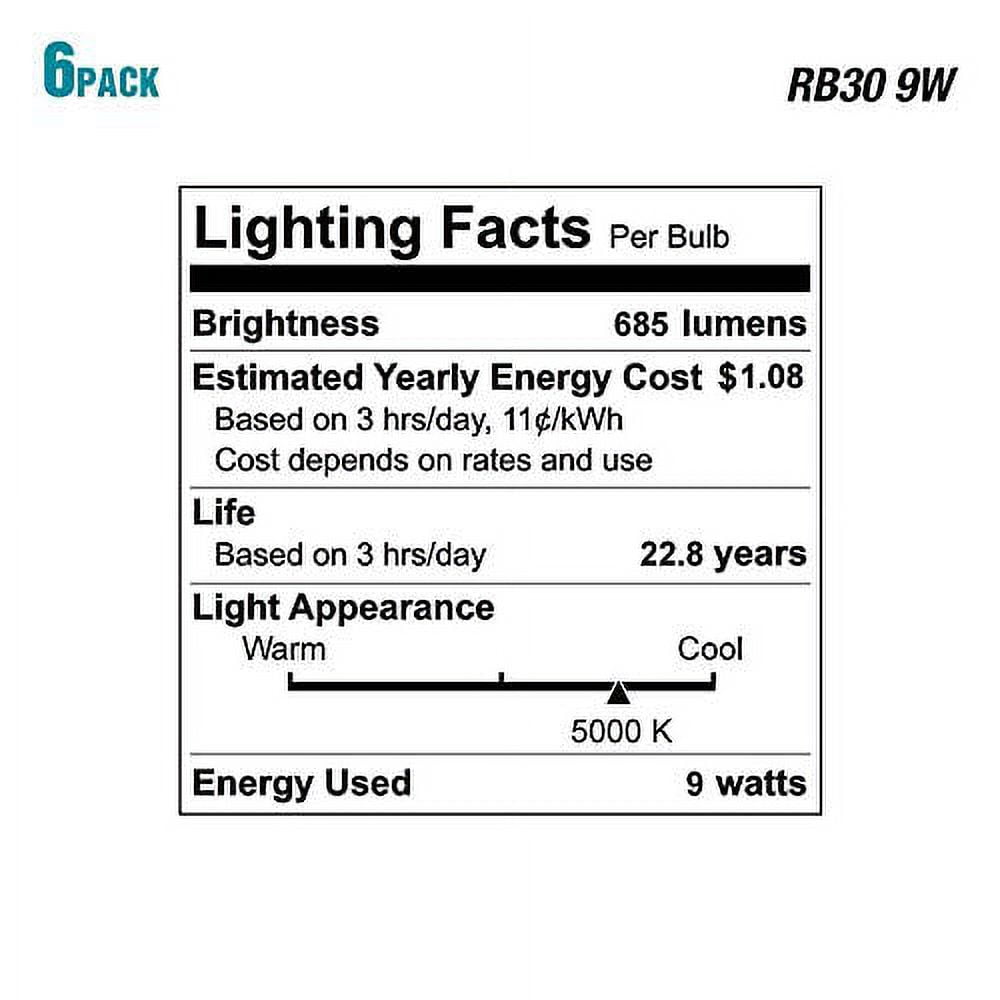 EcoSmart 65W Equivalent Daylight BR30 Dimmable LED Light Bulb 6 Pack