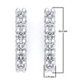 thumbnail image 3 of 0.85 Carat (ctw) 18K White Gold Round Cut White Diamond Ladies Huggies Hoop Earrings, 3 of 4