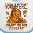 thumbnail image 4 of Inktastic First Turkey Day Football Thanksgiving Baby Boys or Girls Baby Bib, 4 of 4