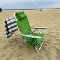 thumbnail image 3 of Bliss Hammocks Folding Beach Chair W/ Towel Rack & Cup Holder, 5 Reclining Positions, 275 Lb. Capacity (Green Banana Leaf), 3 of 11