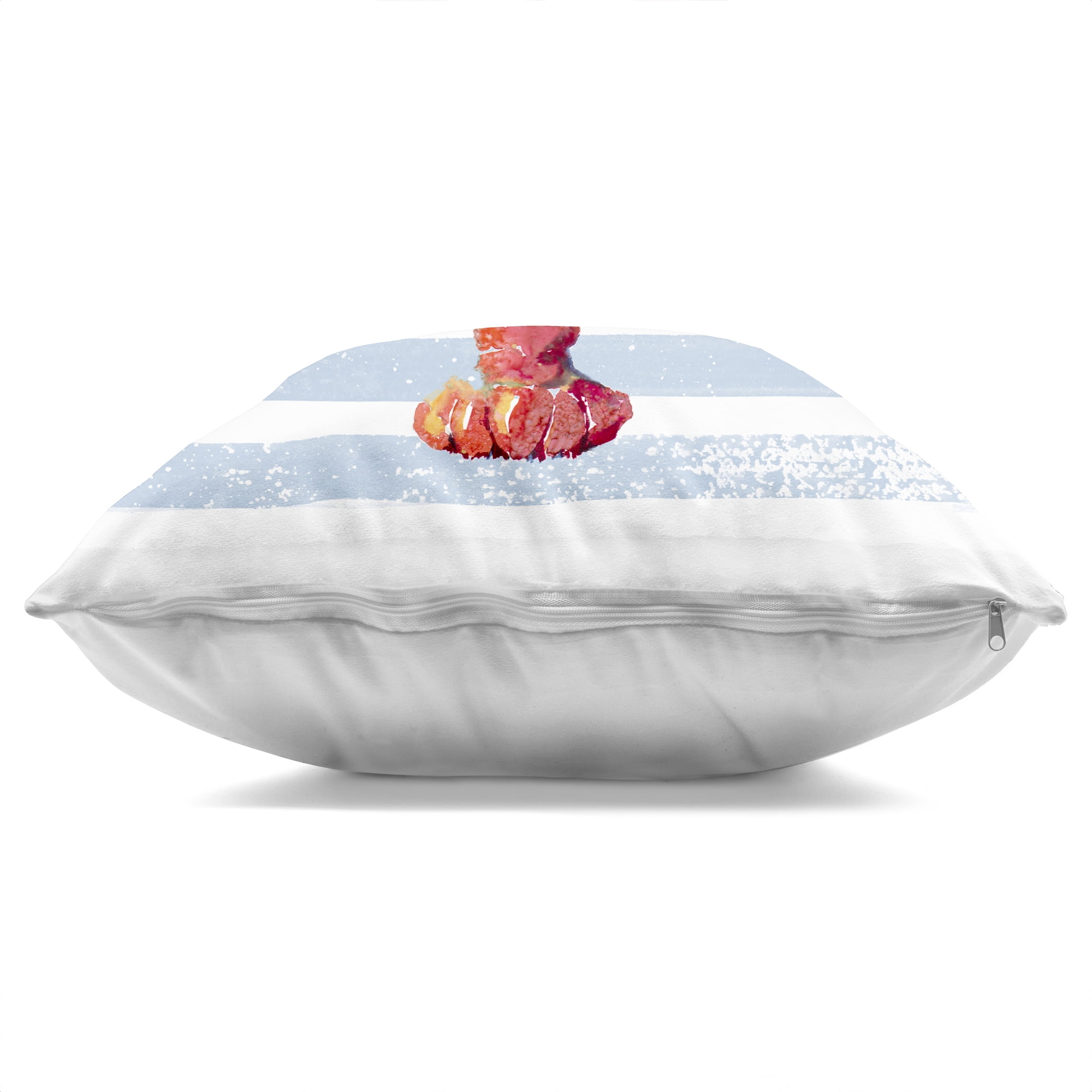 Stupell Industries Red Lobster on Blue Stripes Decorative Printed Throw Pillow, design by Patricia Pinto, 18 x 7 x 18