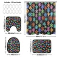 thumbnail image 3 of Colorful Snowflakes Bathroom Accessory Curtain Sets Bath Curtain Anti-Slip Mats and Toilet Pad 66x72in, 3 of 8