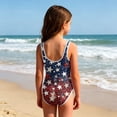thumbnail image 4 of Grbisyd 4th July Swimsuits for Girls Patriotic Star Striped Crew Neck Bathing Suits Independence Day Kids One Piece Swimsuits, 4 of 6