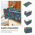 thumbnail image 2 of Yayeee Collapsible Cube Storage Bin with Lid Fabric Closet Decorative Basket with Handles, Stained Glass Pattern, 2 of 7