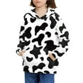 thumbnail image 3 of DISNIMO Cow Print Boys Pullover Hoodie Kids Hoodies Sweatshirts for Girls 11-13 Hoodies for Teenagers Graphic Sweatshirt with Hood Children Fall and Winter Clothes Long Sleeve Black, 3 of 7
