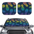 thumbnail image 2 of Balery 2 Piece Abstract Bright Pineapple Fruit Retro Car Windshield Sun Shade|Foldable Front Windshield Shade for Car Front Window for Most Sedans SUV Truck-Medium, 2 of 7