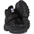thumbnail image 5 of Buffalo 1348-14 2.0 Women's Lace Up Hook And Loop Leather Platform Trainers In Black Size 6, 5 of 6