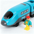 thumbnail image 4 of BESTSKY 2026 New Electric Train Toys for Toddlers - Railway Locomotive Compatible with Wooden Train Track | Battery Operated Powerful Magnetic Motorized Rail, Light Blue, 4 of 6