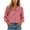 Pink, variant on Womens Peter Pan Collar Blouse Ruffle Trim Half Placket Bishop Sleeve Long Sleeve Relaxed Fit Casual Top