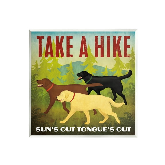 Stupell Industries Hiking Dogs Phrase Animals & Insects Painting Unframed Art Print Wall Art, 12 x 12