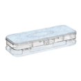 thumbnail image 2 of Plastic Pencil Box Large Capacity Pencil Boxes Clear Boxes with Snap-Tight Lid Stylish Office Supplies Storage Organizer Box A Light Blue Pattern, 2 of 7