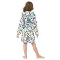 thumbnail image 7 of FORMRS Niños Bathrobe Unisex Hooded Robe Soft Plush Pajamas Sleepwear, Size 4-6T, Blue Doodle Pattern, 7 of 7
