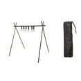 thumbnail image 1 of Étagère de Camping Rangement Vêtements Cintre Rack Outils Pliables Multifonctions Barbecue Pique-Nique Randonnée Couverts Voyage Stand Noir/S, 1 of 9
