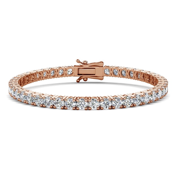 Cate & Chloe Olivia 18k Rose Gold Plated Tennis Bracelet Simulated Diamond Crystals for Women