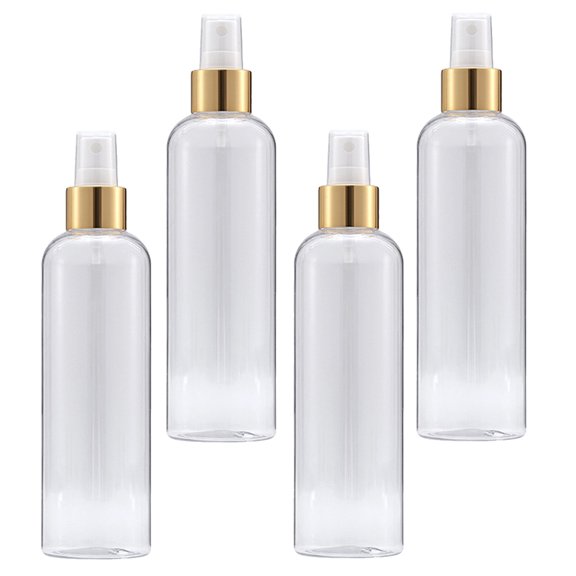 GAXIRE 4Pcs Transparent Anti Leak Spray Bottles for Cosmetic and Liquid Storage