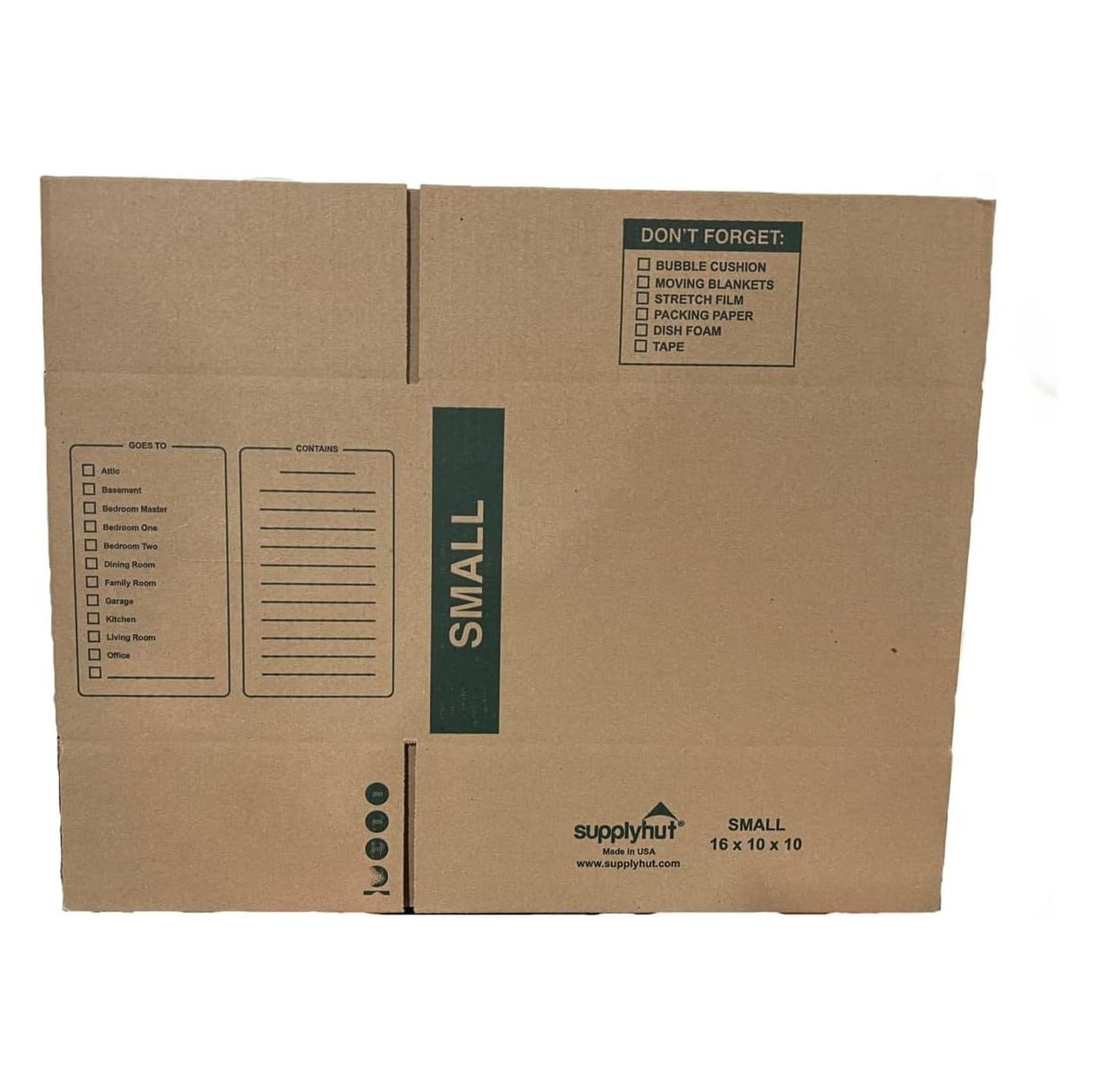 25 - Pack Small Cardboard Moving Boxes 16x10x10 32 ECT With Handles