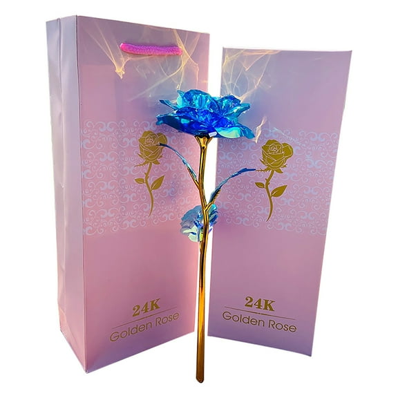 Gold Rose 24K Plated Gold Dipped Rose, Forever Preserved Red Rose Flowers with Stand,Romantic Gift for Valentine's Day and Anniversary, Best Gifts for Her, Wife, Mothers Day