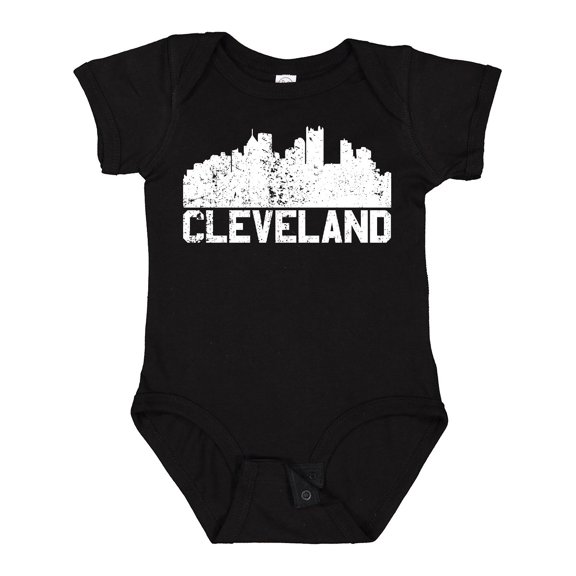 Inktastic Cleveland Skyline Grunge White Boys or Girls Baby Bodysuit