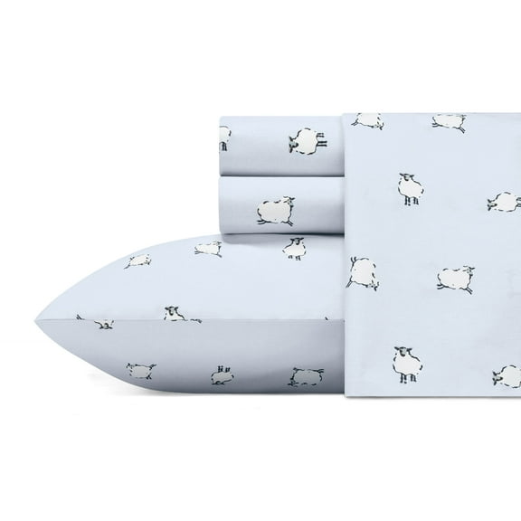 Poppy & Fritz Sheep Cotton Blue 3 Piece Sheet Set-Twin