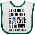 thumbnail image 3 of Inktastic ALS Awareness Strength Courage Support Boys or Girls Baby Bib, 3 of 4