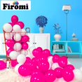 thumbnail image 4 of Globos de látex rosa intenso Firomi de 5" - paquete de 100 con cintas, 4 of 6