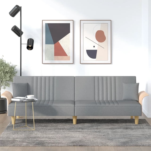 vidaXL Canapé-Lit avec Accoudoirs en Tissu Gris Clair