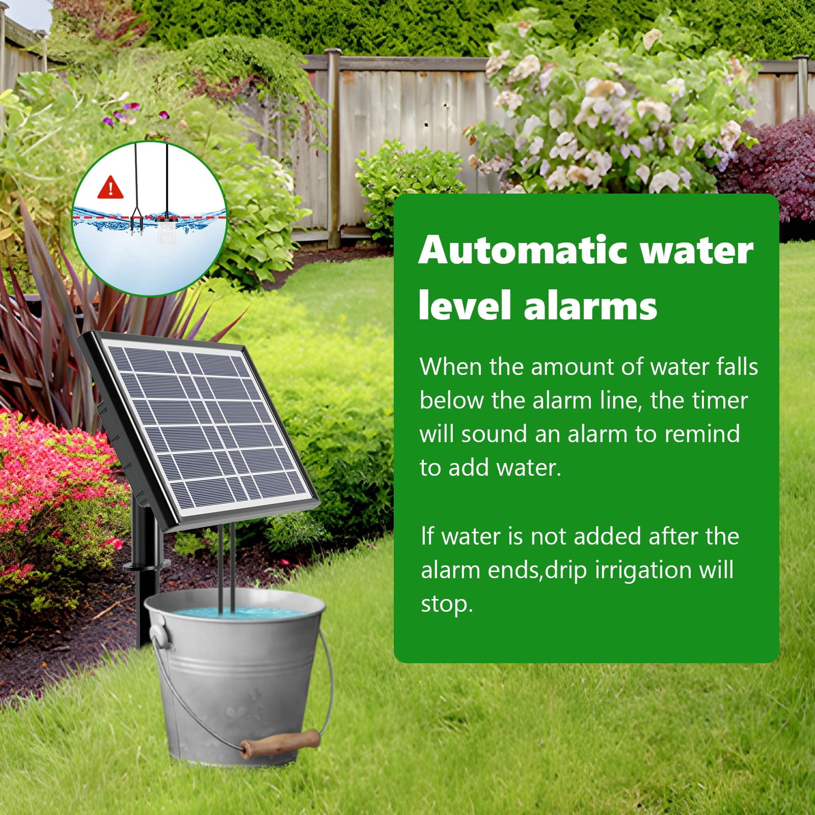 49FT Solar Drip Irrigation System Auto Watering Kit for 15 Pots, Solar-Powered Plant Watering Garden Irrigation System