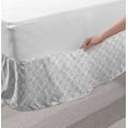 thumbnail image 2 of Abstract Bed Skirt, Antique Lines Damask Botanical Style Twigs on Plain Backdrop Pattern, Elastic Bedskirt Dust Ruffle Wrap Around for Bedding Decor, 4 Sizes, White and Charcoal Grey, by Ambesonne, 2 of 2