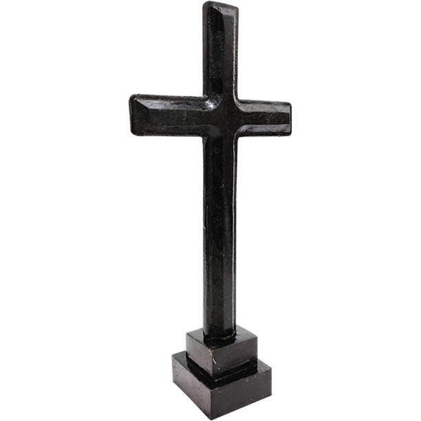 Whopper Christian Handmade Black Wooden Cross, standing cross for