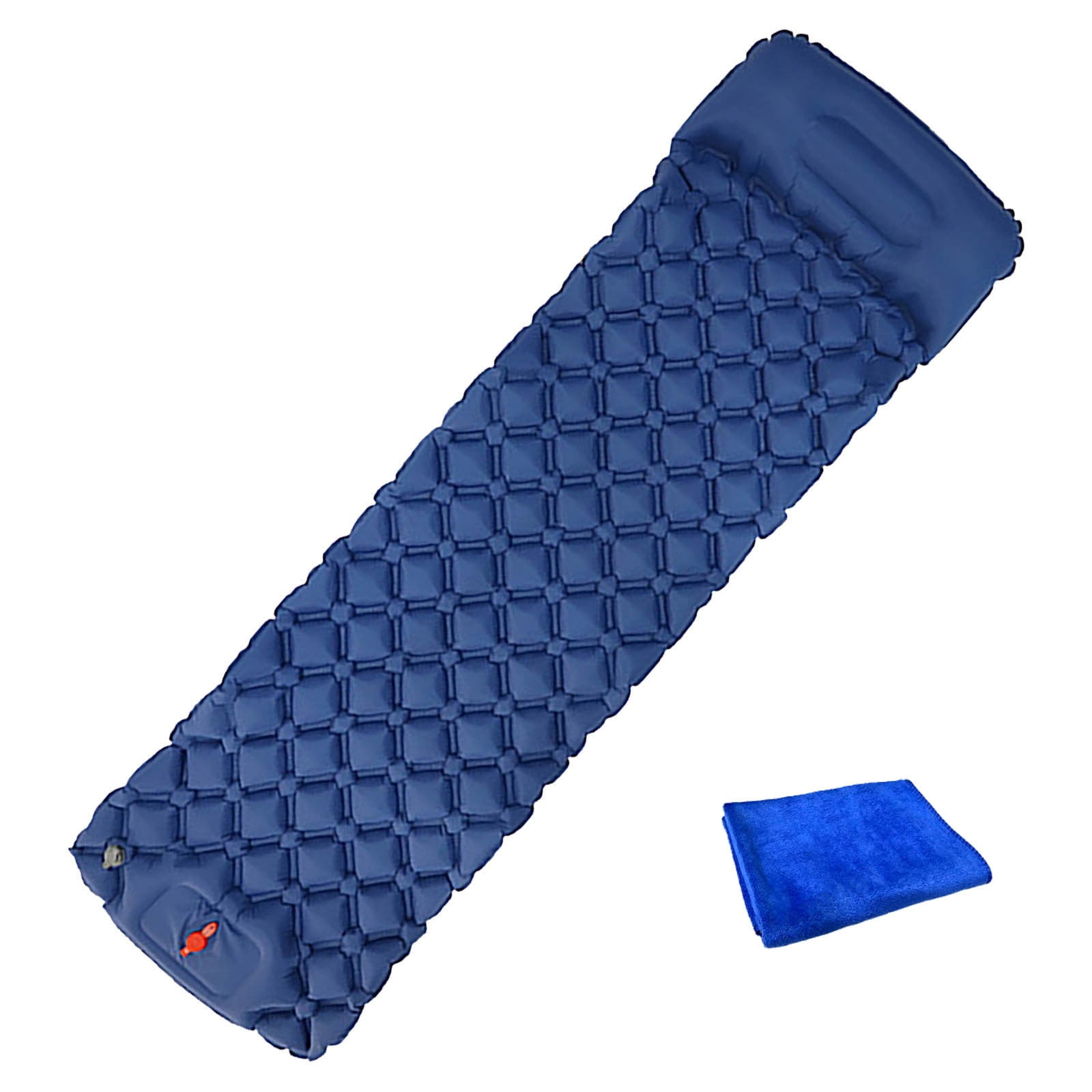 Thick Foam Self-Inflating Camping Sleeping Pad, Portable Travel Air Mattress with Built-in Pump, Lightweight Car Tent Bed Includes 1 Towel for Outdoor Trips