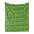 thumbnail image 1 of Triskele Soft Flannel Fleece Blanket, Swirling Triple Spiral Geometric Rings Abstract Repetitive Pattern Design, Cozy Plush for Indoor and Outdoor Use, 60" x 80", Mustard and Green, by Ambesonne, 1 of 5
