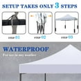 thumbnail image 3 of YRLLENSDAN 10x10 Pop Up Canopy Tent for Outside, Waterproof Outdoor Tent Canopy Beach Canopy Tents for Parties UV Protection Straight Leg Shade Canopy, White, 3 of 7