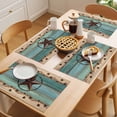 thumbnail image 5 of Texas Star Country Placemats Set of 6 Western Old Wooden Board Vintage Place Mats Indoor Wipeable Table Mats Washable Cloth Dining Table Placemats for Kitchen Holiday Party Home Decor 13x19 Inch, 5 of 9