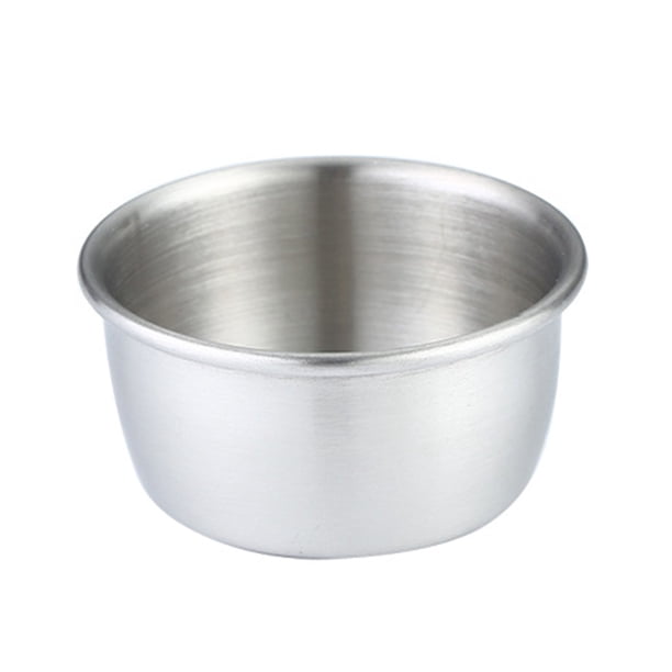 Taza pequeña para salsa, de acero inoxidable, para mojar salsas, pudines, condimentos, ideal para cocina, restaurantes, camping, barbacoas, fiestas y mariscos.