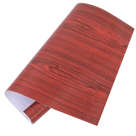 RENACLIPY Wood Wallpaper Self Adhesive Wood Grain Wallpaper Dark Red 1 Roll