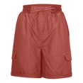 thumbnail image 2 of Womens Summer Shorts Relaxed Fit High Waist Casual 4 Pocketed Hiking Cargo Shorts Outdoor Outfits Cotton And Linen Casual High-Waisted Work Pants Brick red XL, 2 of 7